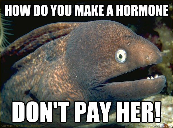 How do you make a hormone Don't pay her! - How do you make a hormone Don't pay her!  Bad Joke Eel