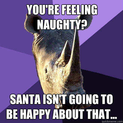 You're feeling naughty? Santa isn't going to be happy about that...  Sexually Oblivious Rhino