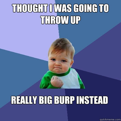 Thought I was going to throw up really big burp instead  Success Kid