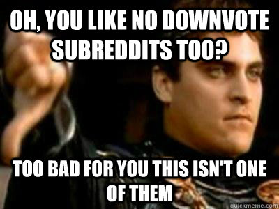 Oh, you like no downvote subreddits too? Too bad for you this isn't one of them - Oh, you like no downvote subreddits too? Too bad for you this isn't one of them  Downvoting Roman