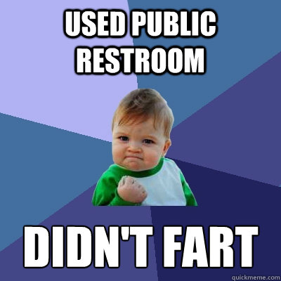 USED PUBLIC RESTROOM DIDN'T FART  Success Kid