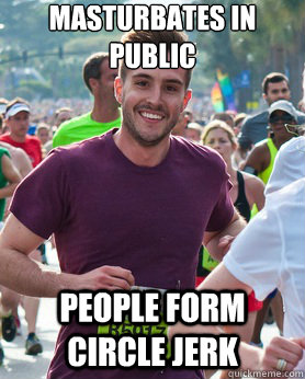 masturbates in public people form circle jerk  Ridiculously photogenic guy