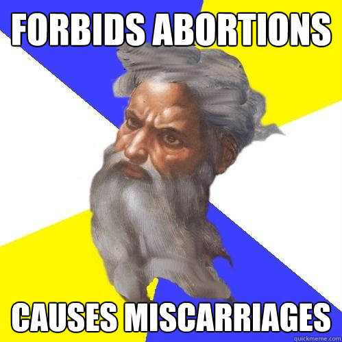 Forbids abortions causes miscarriages  Advice God