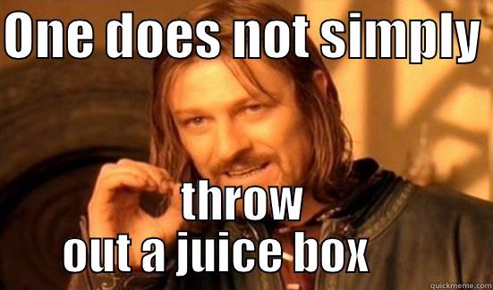 one does not simply - ONE DOES NOT SIMPLY  THROW OUT A JUICE BOX       Boromir