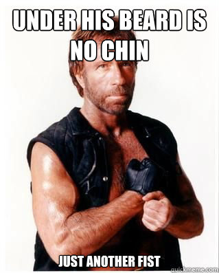 Under his beard is no chin just another fist  Chuck Norris