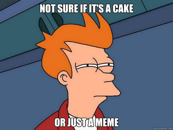 not sure if it's a cake OR JUST A meme - not sure if it's a cake OR JUST A meme  Futurama Fry