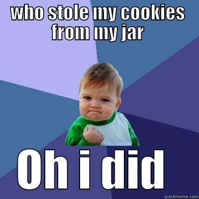 WHO STOLE MY COOKIES FROM MY JAR OH I DID  Success Kid