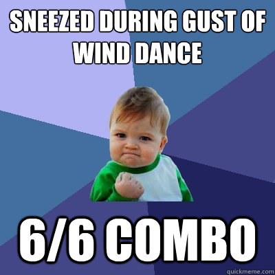 sneezed during Gust of Wind Dance 6/6 combo - sneezed during Gust of Wind Dance 6/6 combo  Success Kid