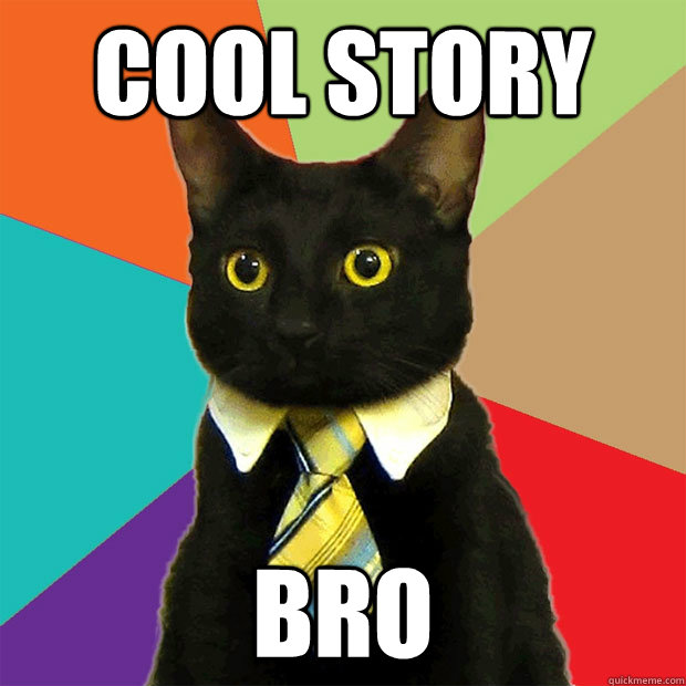 cool story bro  Business Cat