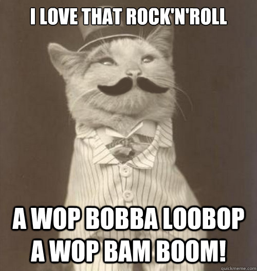 i love that rock'n'roll a wop bobba loobop a wop bam boom!  Original Business Cat