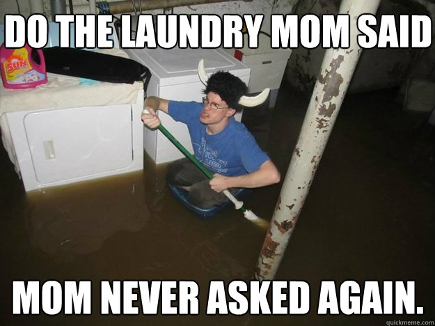 Do the Laundry mom said mom never asked again.  Do the laundry they said