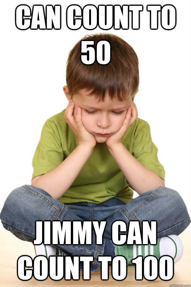 Can count to 50 Jimmy can count to 100  First grade problems