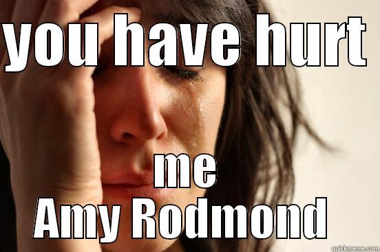 YOU HAVE HURT  ME AMY RODMOND  First World Problems