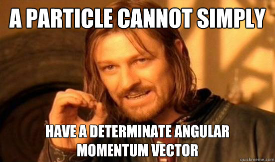 A particle cannot simply have a determinate angular 
momentum vector - A particle cannot simply have a determinate angular 
momentum vector  Boromir