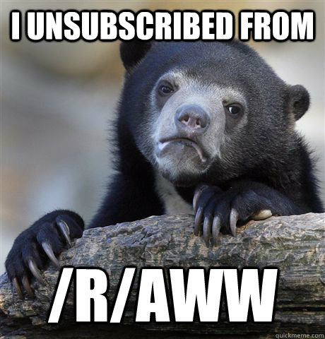 I unsubscribed from /r/aww - I unsubscribed from /r/aww  Confession Bear