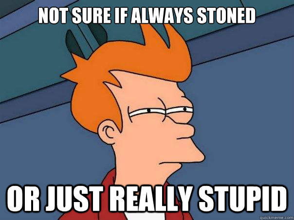 Not sure if always stoned or just really stupid - Not sure if always stoned or just really stupid  Futurama Fry