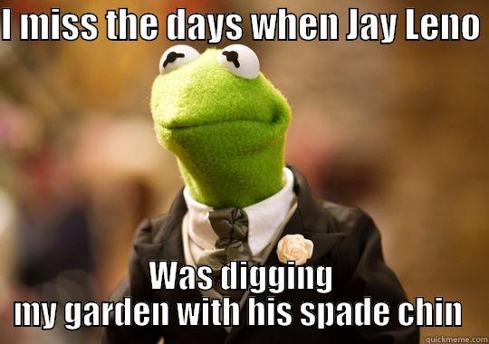 I MISS THE DAYS WHEN JAY LENO  WAS DIGGING MY GARDEN WITH HIS SPADE CHIN  Misc