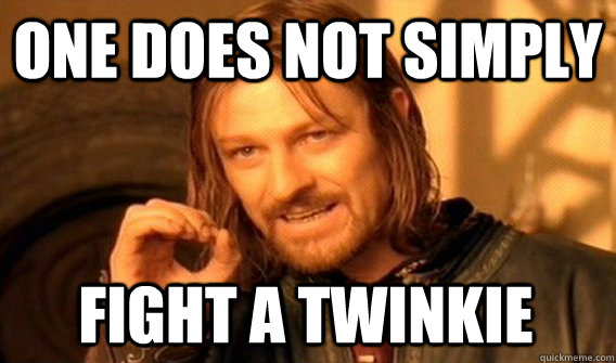 ONE DOES NOT SIMPLY FIGHT A TWINKIE  One Does Not Simply