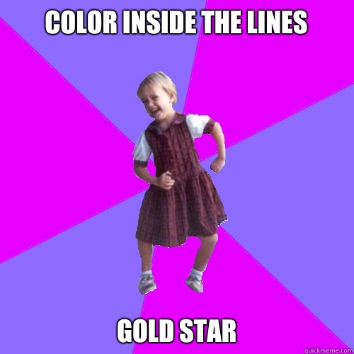 Color inside the lines Gold Star  Socially awesome kindergartener