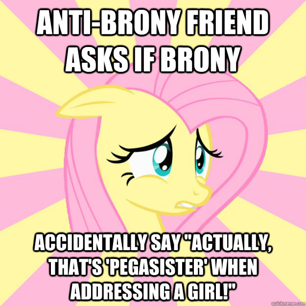 anti-brony friend asks if brony accidentally say 