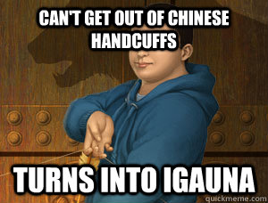 Can't get out of Chinese Handcuffs  Turns into Igauna  - Can't get out of Chinese Handcuffs  Turns into Igauna   Awkward Frank Zhang