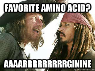 Favorite Amino Acid? Aaaarrrrrrrrrginine - Favorite Amino Acid? Aaaarrrrrrrrrginine  Drug Dealer Pirate