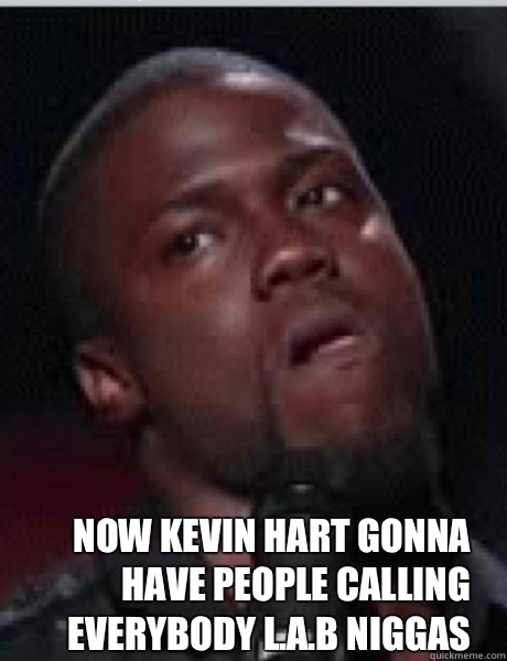 Now Kevin Hart gonna have people calling everybody L.A.B niggas lol  Kevin Hart