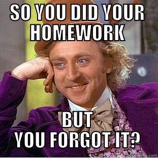 SO YOU DID YOUR HOMEWORK BUT YOU FORGOT IT? Creepy Wonka