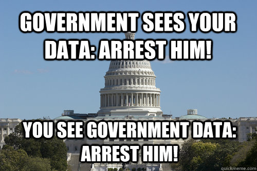 Government sees your data: arrest him! You see government data: arrest him! - Government sees your data: arrest him! You see government data: arrest him!  Scumbag Congress