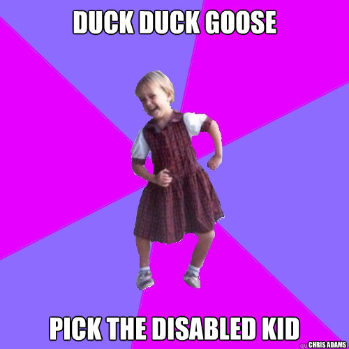 DUCK DUCK GOOSE PICK THE DISABLED KID CHRIS ADAMS  Socially awesome kindergartener