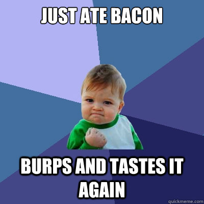 just ate bacon burps and tastes it again - just ate bacon burps and tastes it again  Success Kid