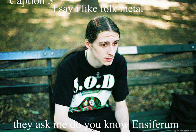 I say i like folk metal they ask me do you know Ensiferum  Caption 3 goes here  First World Metal Problems