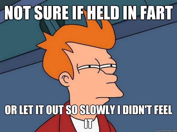 Not sure if held in fart or let it out so slowly i didn't feel it - Not sure if held in fart or let it out so slowly i didn't feel it  Futurama Fry