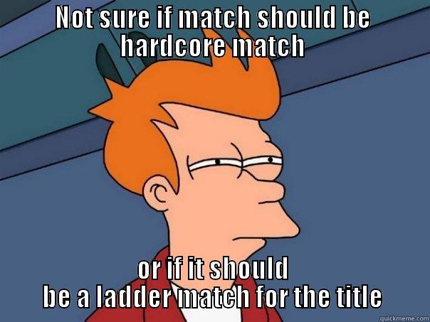 NOT SURE IF MATCH SHOULD BE HARDCORE MATCH OR IF IT SHOULD BE A LADDER MATCH FOR THE TITLE Futurama Fry