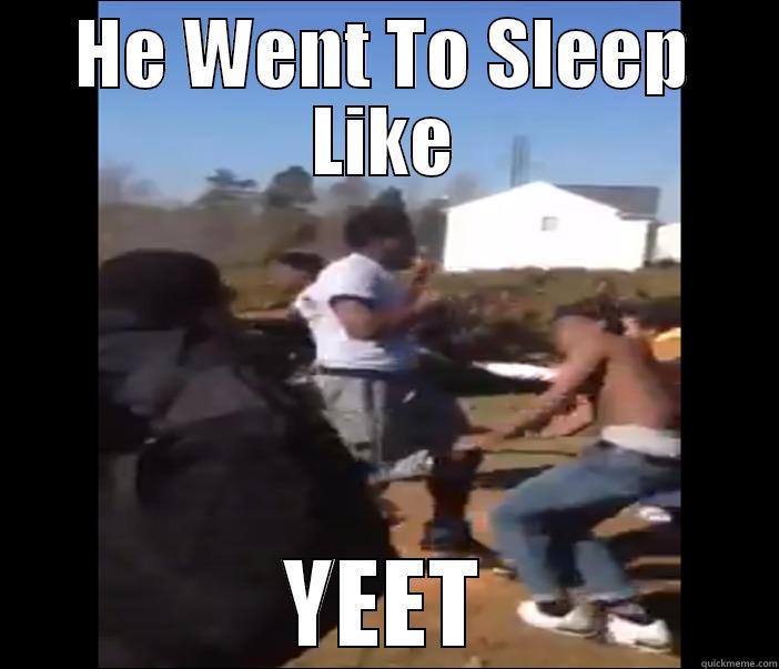 he went to sleep like YEET - HE WENT TO SLEEP LIKE YEET Misc