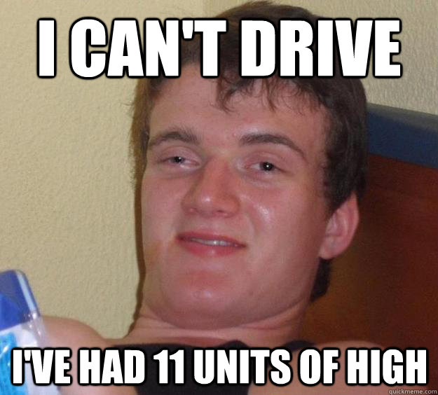 I can't Drive I've had 11 units of high  10 Guy