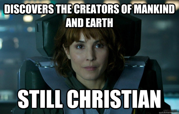 Discovers the creators of mankind and earth still christian  Prometheus