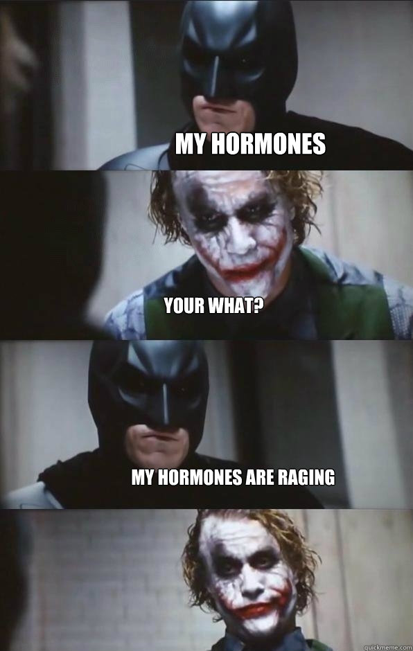 my hormones your what? my hormones are raging   Batman Panel