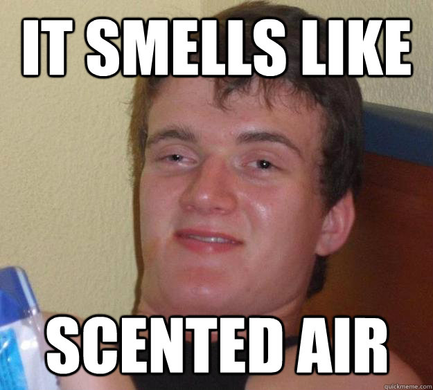 It smells like scented air  10 Guy