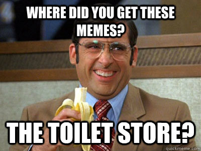 Where did you get these memes? the toilet store?  Brick Tamland