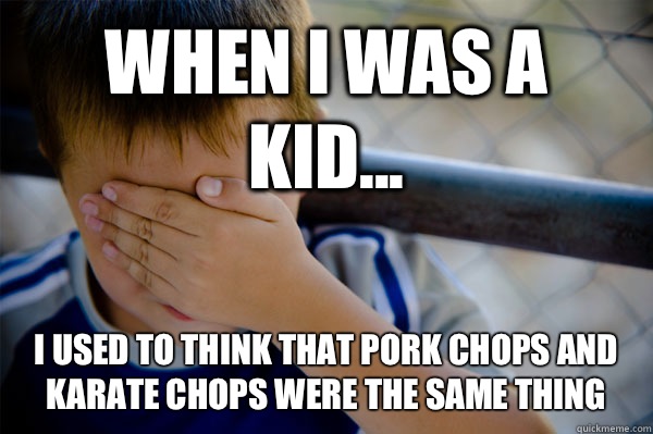 WHEN I WAS A KID... I USED TO THINK THAT PORK CHOPS AND KARATE CHOPS WERE THE SAME THING - WHEN I WAS A KID... I USED TO THINK THAT PORK CHOPS AND KARATE CHOPS WERE THE SAME THING  Misc