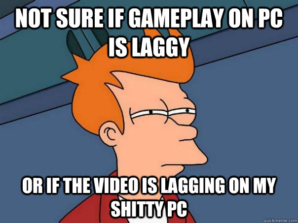 Not sure if gameplay on PC is laggy or if the video is lagging on my shitty pc  Futurama Fry