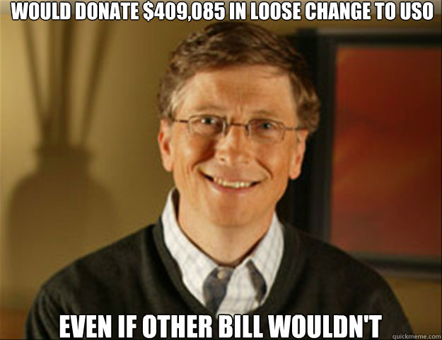 Would donate $409,085 in loose change to USO even if other bill wouldn't  