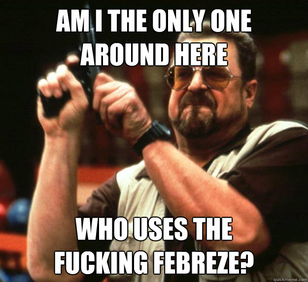 am I the only one 
around here who uses the 
fucking febreze?  Angry Walter