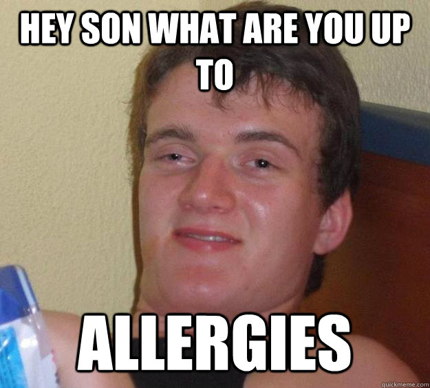 hey son what are you up to allergies  10 Guy