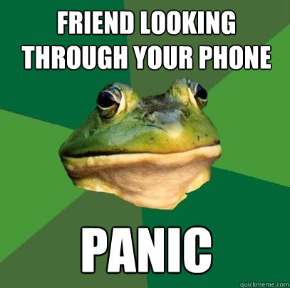 Friend looking through your phone panic - Friend looking through your phone panic  Foul Bachelor Frog