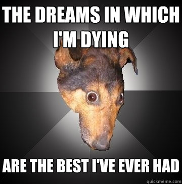 the dreams in which i'm dying are the best i've ever had  Depression Dog