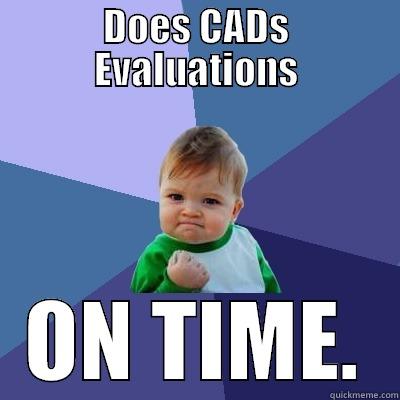 DOES CADS EVALUATIONS ON TIME. Success Kid