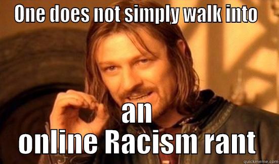 The RRRRR word? - ONE DOES NOT SIMPLY WALK INTO  AN ONLINE RACISM RANT Boromir