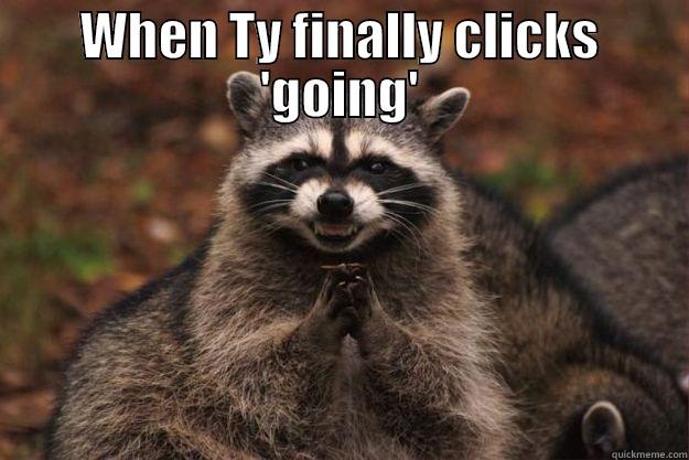 WHEN TY FINALLY CLICKS 'GOING'  Evil Plotting Raccoon